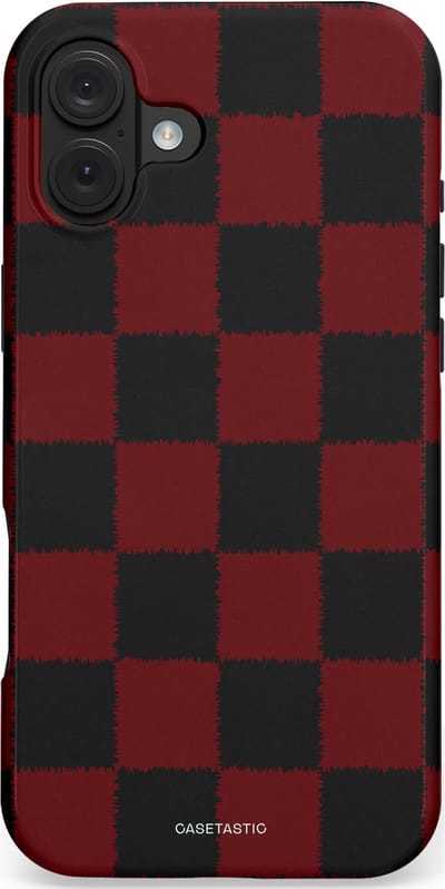 Casetastic hoesje geschikt voor Apple iPhone 16 Plus - MagSafe - Dubbellaagse bescherming - De Houthakker - Fashion Case - Zwart Bordeaux