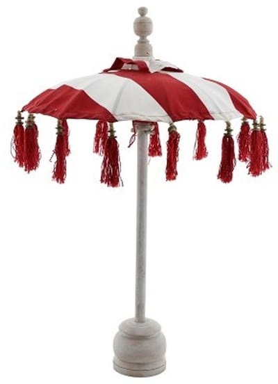 Parasol Bali Mini Wit/Rood - Ø50cm
