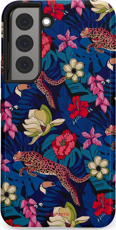 Casetastic Hoesje Geschikt voor Samsung S22 - Stijlvolle Beschermende Duo-layer Case - Jungle parade