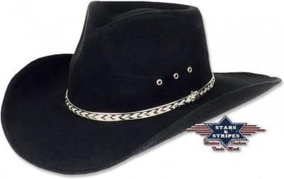 Western hoed Kansas black Stars&Stripes maat 60