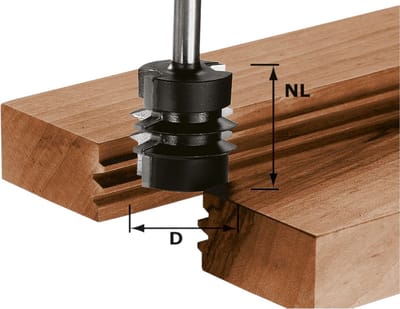 Festool Verlijmfrees HW Schacht 8 mm HW S8 D34/NL32 - 491034