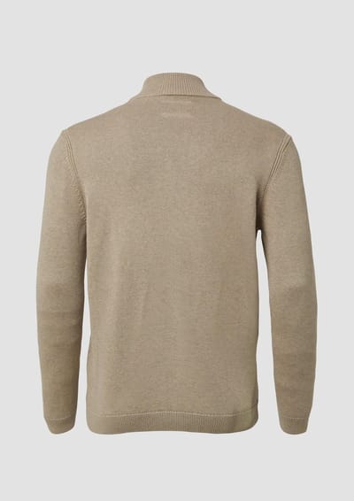 s.Oliver - male - Katoenen vest met opstaande kraag en logopatch