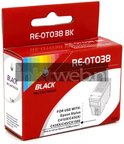 Huismerk Epson T038 zwart (Huismerk (compatible))