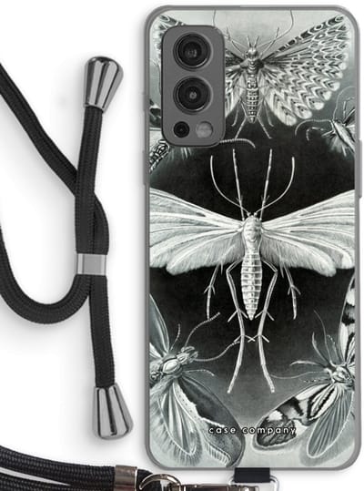Case Company® - Hoesje met koord geschikt voor OnePlus Nord 2 5G hoesje met Koord - Haeckel Tineida - Telefoonhoesje met Zwart Koord - Bescherming aan alle Kanten en Over de Schermrand