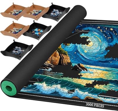 Oprolbare Rubberen Puzzelmat voor 3000, 2000, 1500 en 1000 Stukjes - Ideale Opbergaccessoires voor Puzzelaars