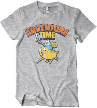 Adventure Time Gewassen T-shirt, heathergrijs