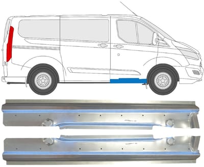Reparatie dorpel voor Ford Transit Custom 2013-2023 / Links + Rechts / Set
