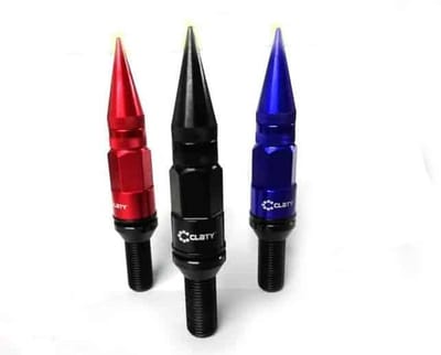 Wielbouten - M12x1,25 / M12x1.25 Bouten - 31mm - Black Spikes - 3 Delig - Multifunctioneel - Schuifbout / M12 x 1,25 / M12 x 1.25