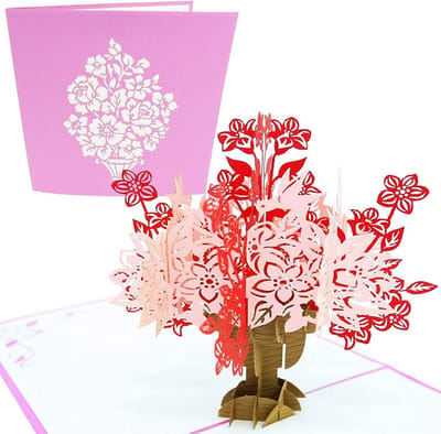 3D Pop Up Wenskaart Bloemenboeket - Cadeau voor Moederdag, Verjaardag, Valentijn & Alle Gelegenheden