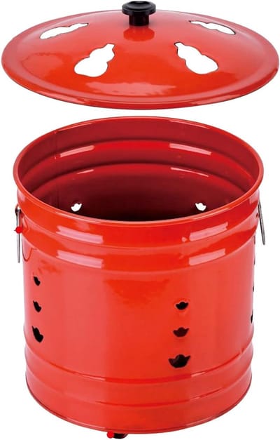 Vuurton met Deksel - Buitenverwarming Tuin - Gezellige Avonden - Vonkenbestendig Ontwerp - 28.8 cm Hoog - Zwart