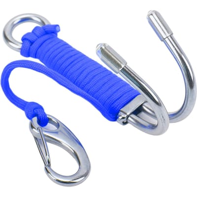 Crochet de Dérive Plongée Sous-Marine Double Acier Inoxydable Crochet de Dérive avec Ligne pour Plongée en GrotteBleu blue