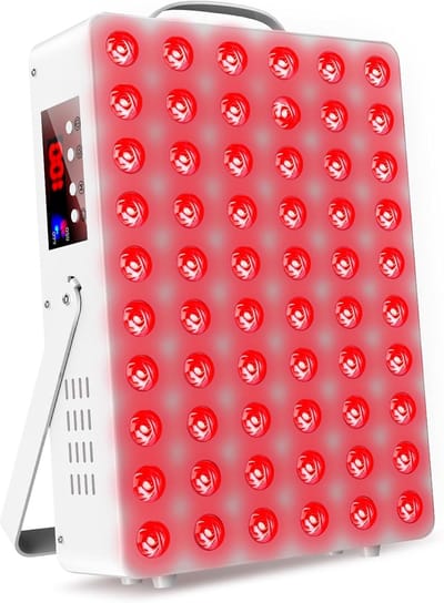 Roodlicht Paneel - Infrarood Therapie - Huidverbetering Thuis - 60 Dubbele Chip LED's - 6.6 x 29 x 19.3 cm