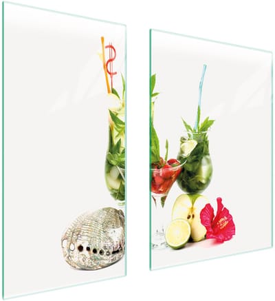TMK ArtDeko Serie - Glazen Beschermplaat - 75x52 cm - Fruitmotief - Hardglas