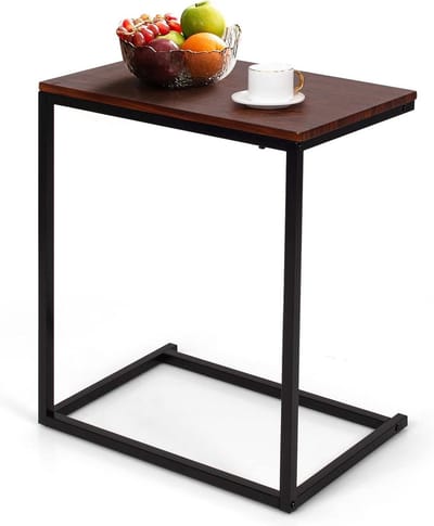 C-Vormige Bijzettafel voor Woonkamer en Laptop - Industieel Design