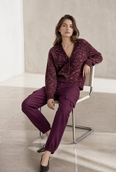 Fancy cardigan 26558 | Bordo - Bordo / S