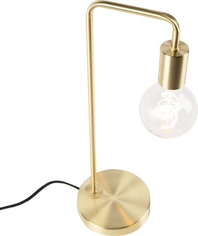 QAZQA facil - Art Deco Tafellamp - 1 lichts - H 490 mm - Goud/messing - Woonkamer | Slaapkamer | Keuken