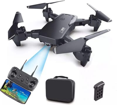 LotaHome - Quad Drone 4K Dubbele Camera - 40 Minuten Vliegtijd - Professionele Mini Drone - Extra Accu - Geen Rijbewijs - Inclusief Accu, Opbergtas en Diverse Accessoires - Binnen & Buiten - Full HD - Drone - Quadcopter - WiFi - Zwart - Cadeau