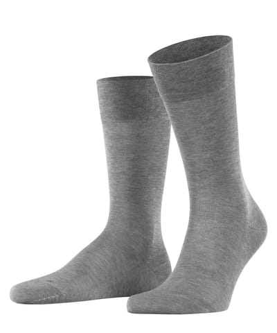 FALKE Sensitive Malaga drukvrije comfort tailleband katoen sokken heren grijs - maat 39-42