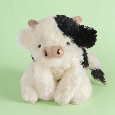1 Stuks 34cm Pluizige Koe Pluche Speelgoed Gevuld Zacht Dier Poppen Schattige Koe Pluche Leuke Verjaardagscadeau Decoratie Voor Kinderen Baby