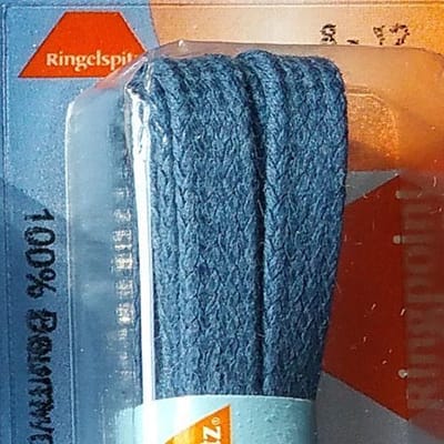 Platte schoenveters - gewaxt 150cm lang blauw - mooie stevige veters voor luxe vrijetijdschoenen