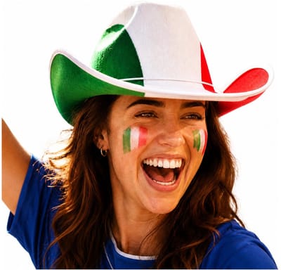 Funny Fashion Cowboyhoed Italie - Landen supporters - vlaggen verkleed feestartikelen