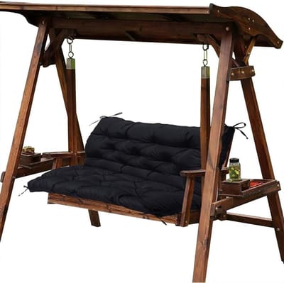 Vervangingskussen Schommel - Bankkussen Rugleuning - Buiten Zitten - Waterdicht Materiaal - 152 x 104 cm - Zwart