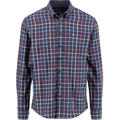 Fynch-Hatton Overhemd Colorful Multi Check Twill Button-Down Berry-Multi / male