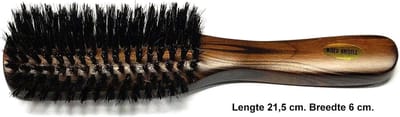 Rojafit Echt Haren Haarborstel versterkt met nylonfiber voor normaal en stevig haar - Schuitmodel - 21,5 cm.