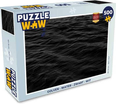 Puzzel Golven - Water - Zwart - Wit - Legpuzzel - Puzzel 500 stukjes