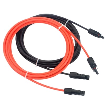 Zonnekabel Verlengsnoer - Flexibele Kabel - Zonne-energie Aansluiten - Weerbestendig Ontwerp - 1 meter - Zwart