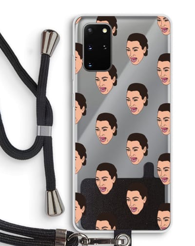 Case Company® - Hoesje met koord geschikt voor Samsung Galaxy S20 Plus hoesje met Koord - Ugly Cry Call - Telefoonhoesje met Zwart Koord - Bescherming aan alle Kanten en Over de Schermrand