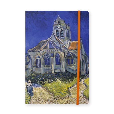 Lanzfeld Van Gogh - Kunst Notitieboek A5 - Gelinieerd - Church in Auvers - 80 Pagina's - Softcover