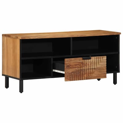 vidaXL - TV - Kast - met - lade - Bruin - 100 - x - 33 - x - 46 - cm - Massief - Mango - Hout