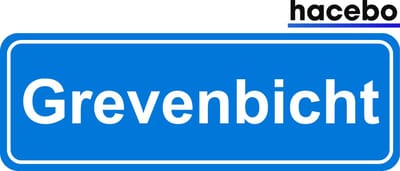 Hacebo - Plaatsnaam Sticker - 29x10 CM - Grevenbicht sticker - Verkeersborden sticker - grappige cadeaus - Grevenbicht