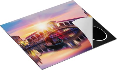 Chefcare Inductie Beschermer Gondel bij de Rialtobrug in Venetië, Italië - 60x50 cm - Afdekplaat Inductie - Kookplaat Beschermer - Inductie Mat