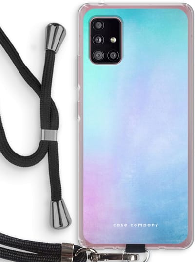 Case Company® - Hoesje met koord geschikt voor Samsung Galaxy A51 5G hoesje met Koord - Mist pastel - Telefoonhoesje met Zwart Koord - Bescherming aan alle Kanten en Over de Schermrand