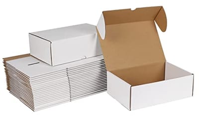 Witte verzenddozen 9x6x3 set van 25 - Golfkartonnen brievenbussen voor kleine bedrijven
