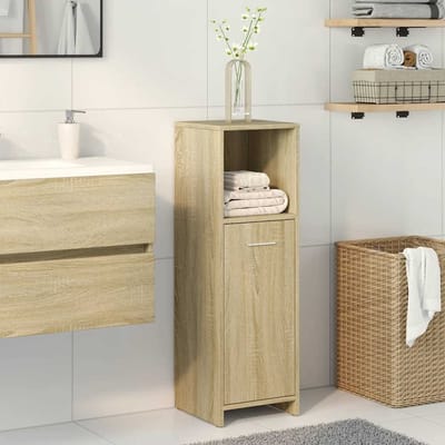 vidaXL - Badkamerkast - 30x30x95 - cm - spaanplaat - sonoma - eikenkleurig