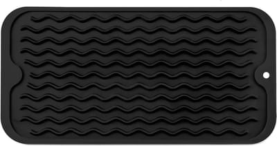 Siliconen afdruipmat - Servies droogmat - Afwas drogen - Hittebestendig antislip - 50 x 40 cm - Zwart