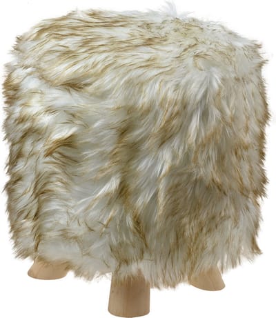 Clayre & Eef Hocker Ø 32x40 cm Wit Bruin Hout