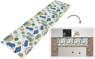 Keukenloper - Loper keuken - Breien - Patronen - Wol - 200x50 cm - Keukenloper vinyl