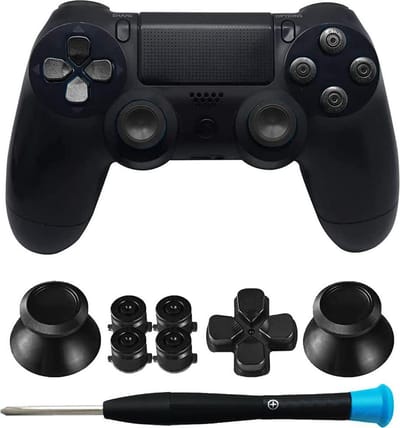 MMOBIEL Metal Bullet Buttons voor Playstation 4 PS4, PS4 Slim, PS4 Pro Dualshock 4 Zwart