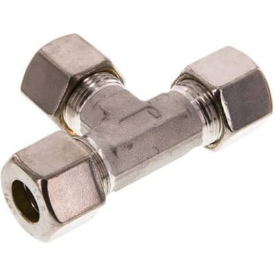 14S RVS T-stuk Knelfitting 630 Bar DIN 2353 - FL3T-O-ST-14-S