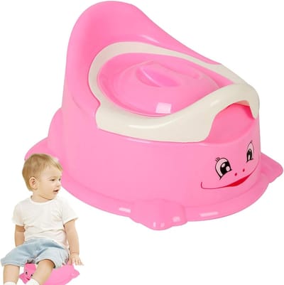 Potje Kinderen - Baby Toilet - Zindelijkheidstraining - Dierenvorm Design - 30.5cm x 19.5cm - Roze