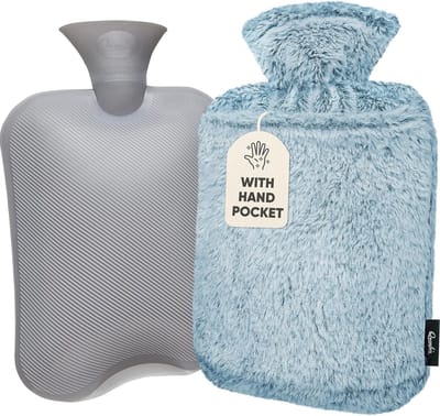 Warmwaterkruik met Hoes - Zachte Premium Hoes - 1,8L Kruik - Warmwaterkruik voor Pijnverlichting en voor koude Avonden en Nachten (Groen)