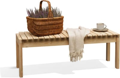 Tuinbank Massief Hout - Zitbank Buiten - Ontspannen Zitten - Handgeslepen Grenenhout - 122 cm Lengte - Natuurlijk