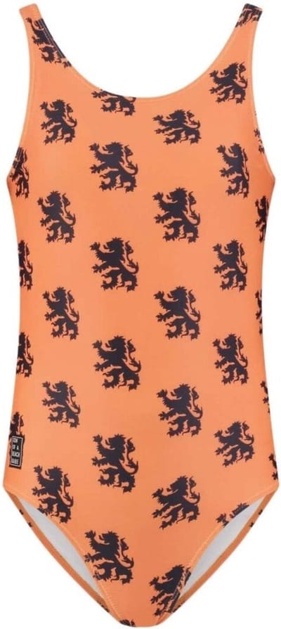 Son of a Beach - Oranje Leeuw Meisjes Badpak - maat 74-80 - Oranje