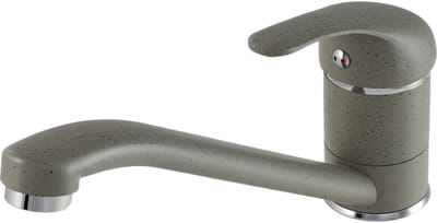 GOSPO Keukenkraan, zwarte kraan, eengreepsmengkraan voor keuken of badkamer, mengkraan met complete montageset, kraan voor huishoudelijke spoelbakken (grijs)