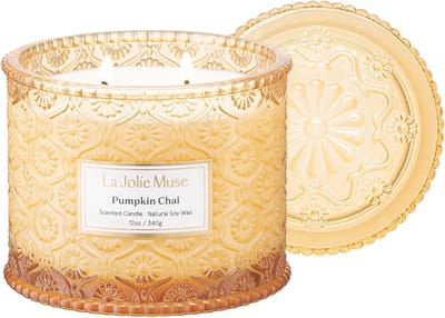Luxe Herfst Geurkaars met 2 Lonten - 340 g - 60 Uur Brandtijd - Perfect voor Cadeaus en Thuisdecoratie