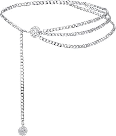 Tailleketting - Jurkaccessoire - Kettingriem - Zilver - 110 cm